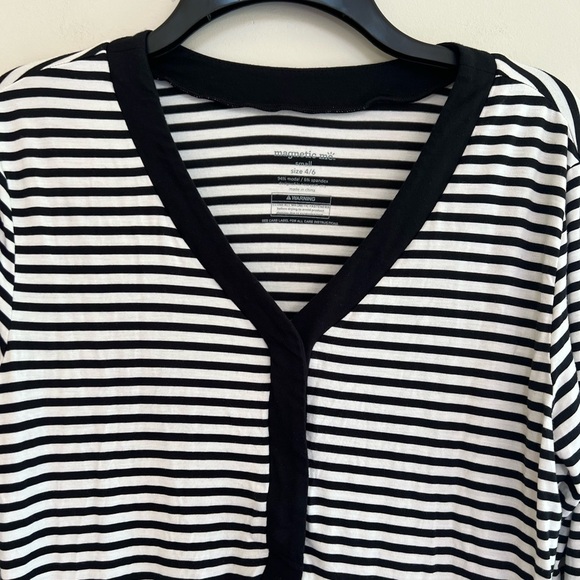 Magnetic Me Black and White Striped Striped Maternity Gown, size 4/6 Small - Picture 4 of 10